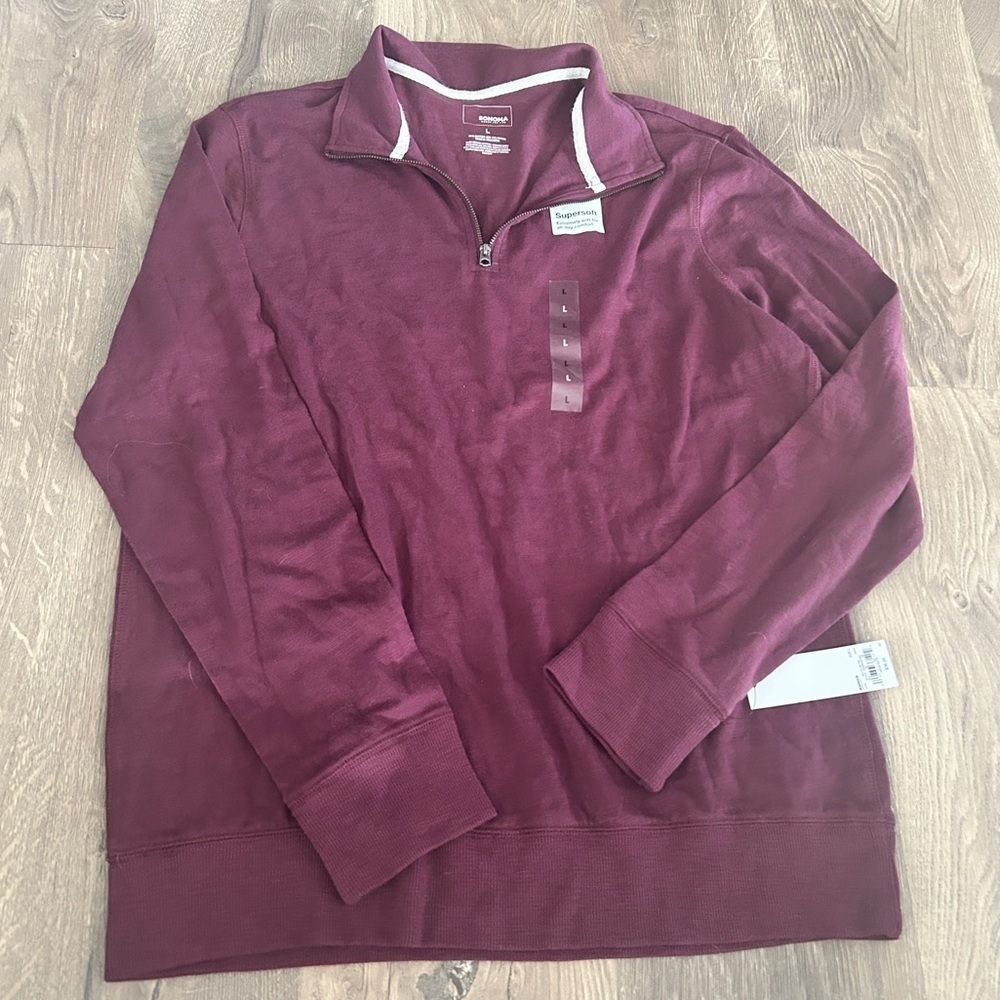 Maroon lightweight quarter zip